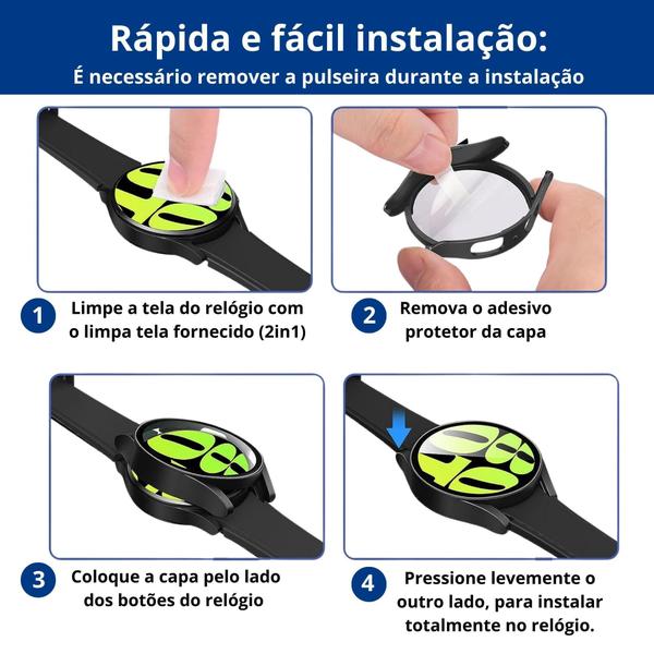 Imagem de Bumper Case Em Acrílico Com Vidro Para Galaxy Watch 6 44Mm