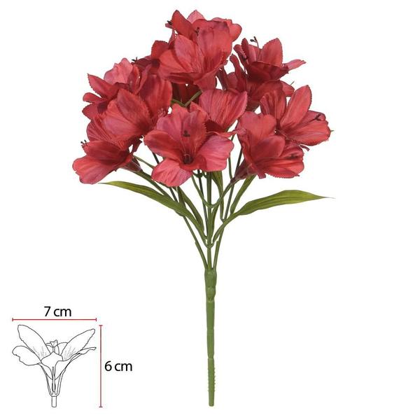 Imagem de BUQUE DE FLOR ASTROMELIA CETIM X15 FLORES MARSALA 34cm