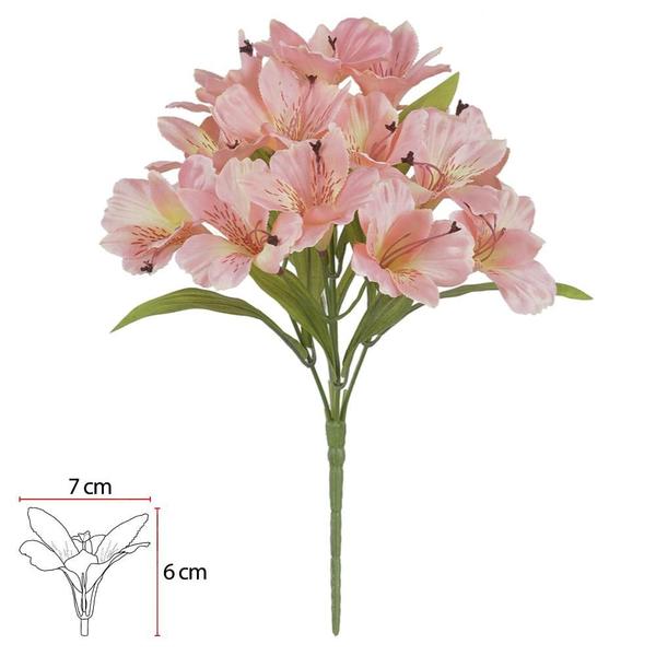 Imagem de BUQUE DE FLOR ASTROMELIA CETIM X15 FLORES SALMON 34cm