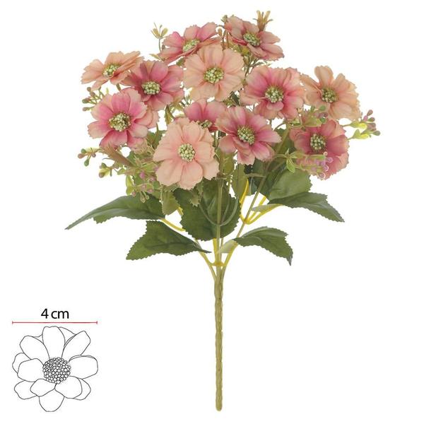 Imagem de BUQUE DE FLOR MARGARIDA X15 FLORES ROSA ANTIGO OUTONO 25cm