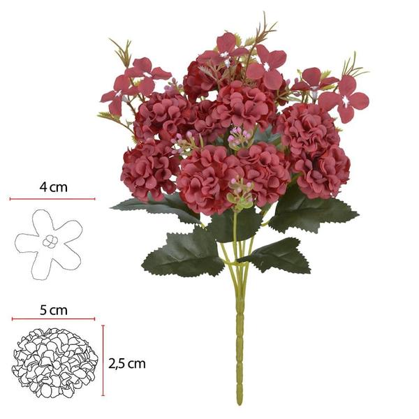 Imagem de BUQUE DE FLOR MUM X10 FLORES MARSALA OUTONO 26cm