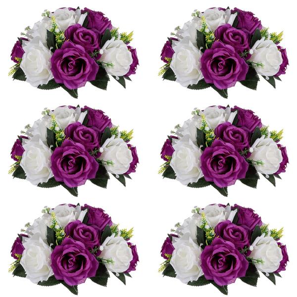 Imagem de Buquê de flores artificiais NUPTIO Fake Rose 15 cabeças x6