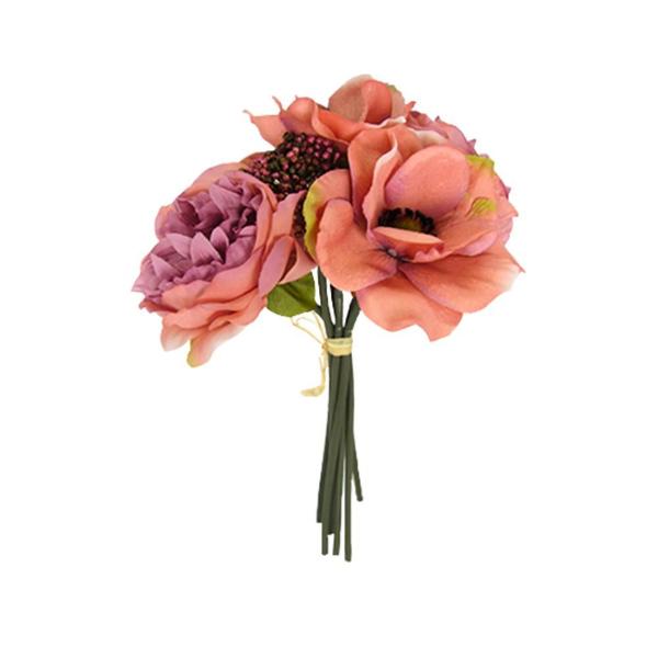 Imagem de BUQUÊ DE FLORES ARTIFICIAL DECORATIVO MISTO ROSA (27cm)