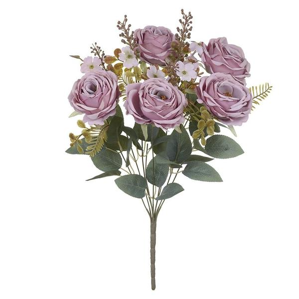 BUQUE DE FLORES ROSA CABBAGE X9 ROSA ANTIGO OUTONO 47cm - Flor Arte Imagem de BUQUE DE FLORES ROSA CABBAGE X9 ROSA ANTIGO OUTONO 47cm