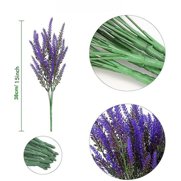 Imagem de Buquê de Lavanda Artificial - 5 Peças - Decoração Romântica para Casa e Casamento