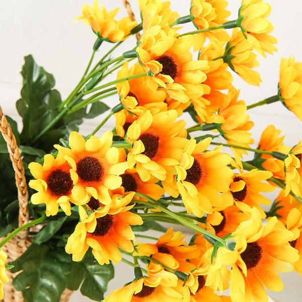 Imagem de Buquê de Mini Girassol Flor Artificial para Arranjo Permanente 22 Flores