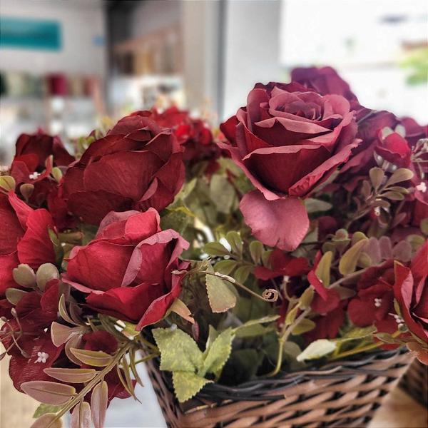 Imagem de Buquê de Rosas 7 Flores Marsala Rustic 40cm - Vivaflor Decor