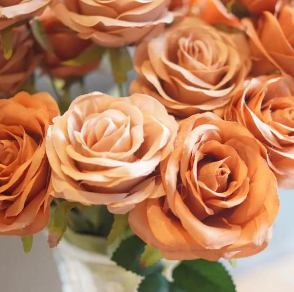 Imagem de Buquê de Rosas e Camélias Artificiais - 9 Cabeças - Decoração de Casamento