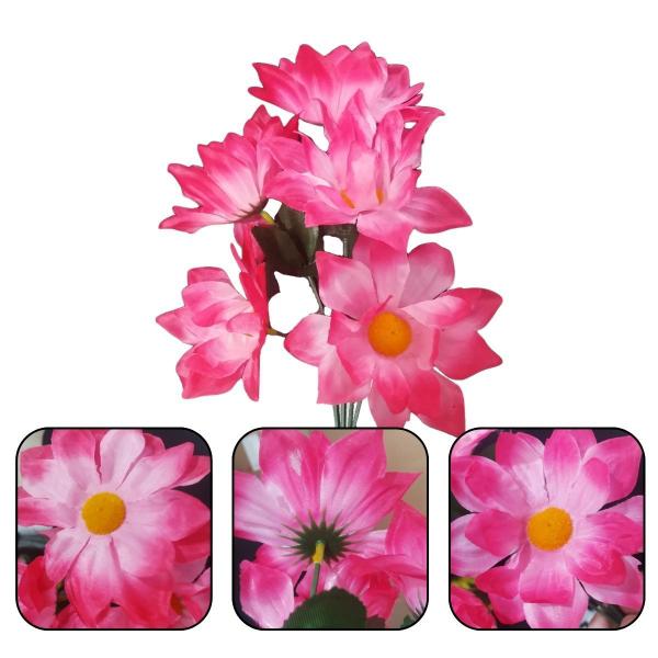 Imagem de Buquê Flor Artificial Mini Dália com 5 Flores - 32cm