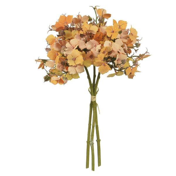 Imagem de BUQUE HORTENSIA RAMALHETE C/FITA X3 (AMARELO OUTONO) 37cm