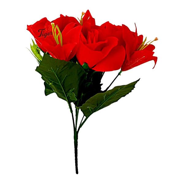 Imagem de Buque Lirios C/ Rosas Luxo Artificial Galho 6 Flores Decor