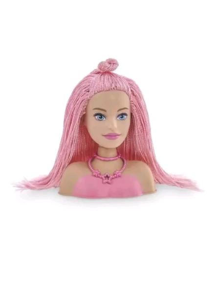 Imagem de Busto Barbie Mini Styling Head Special Hair Cabelo de Tricô 15cm - Pupee ref. 1214