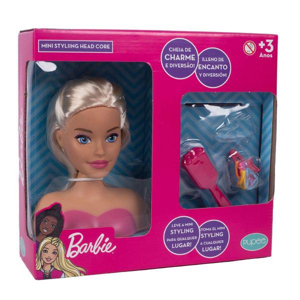 Imagem de Busto Barbie rosa pequeno Penteados Com Acessórios Brinquedo 1296 Mattel