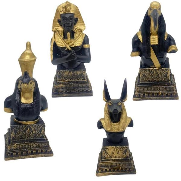 Imagem de Busto Deuses Egípcios Anubis Horus Thot Tutan- Médio Resina