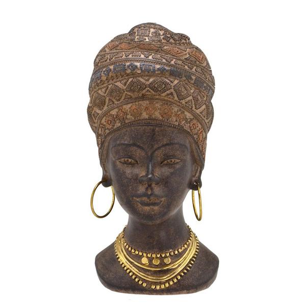 Imagem de Busto Escultura Africana Decoração Estatueta Luxo Casa