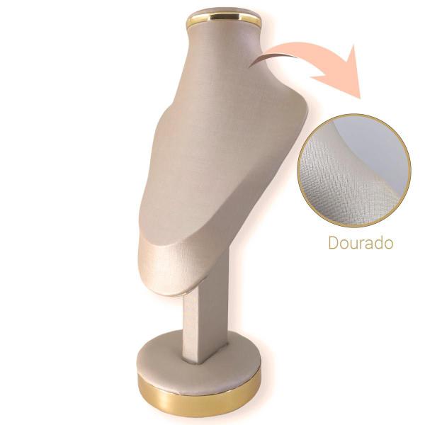 Imagem de Busto Oval Base Forrada Dourado - Base Redonda Dourada