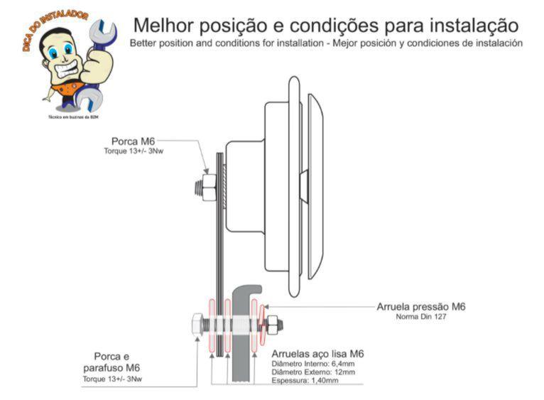 Imagem de Buzina Bibi Individual 12v 350Hz Bzm B75 Honda Carros - Todos