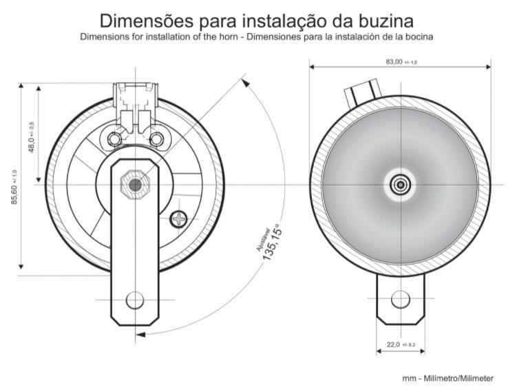 Imagem de Buzina Bibi Individual 12V 350Hz Bzm B77 Hyundai Kia Caoa Ch