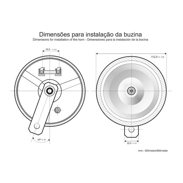 Imagem de Buzina Bibi Individual 12v BZM