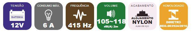 Imagem de Buzina Caracol Individual 12v 415Hz Bzm B49 GM