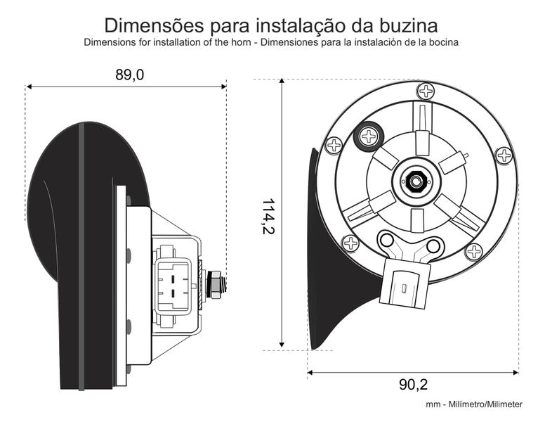 Imagem de Buzina Caracol Simples B51 12v Conector Original Gm