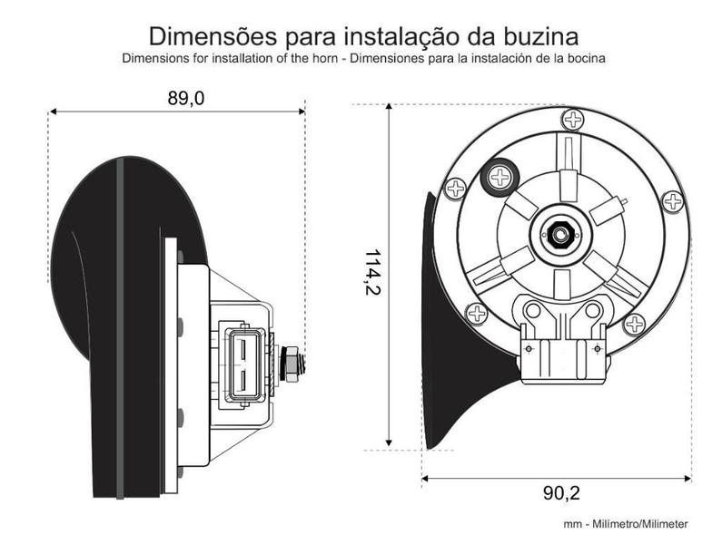 Imagem de Buzina Dupla Grave Agudo 410Hz 490Hz 12V Vw G5