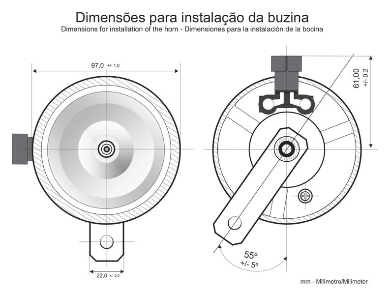 Imagem de Buzina Individual Caminhão 24v B113 Conector Original