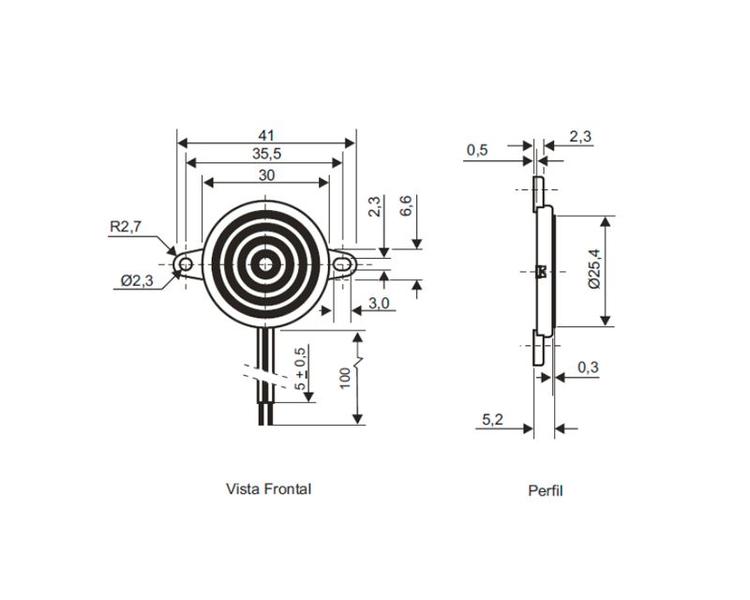 Imagem de Buzzer sem Oscilador 30V - S-30V-LP