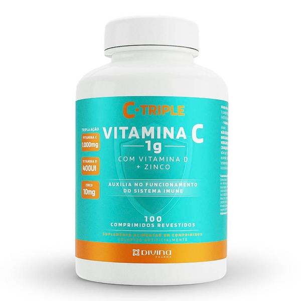 Imagem de C-triple vitamina c 1g com 100 comprimidos