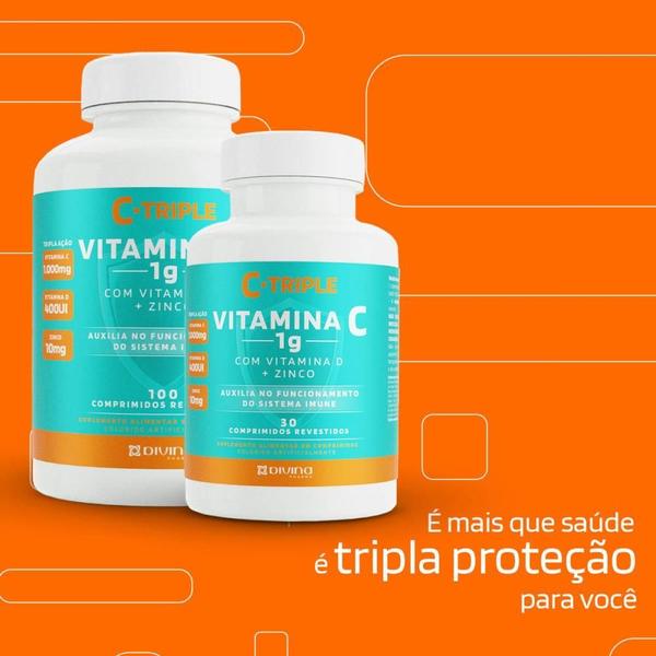 Imagem de C-triple vitamina c 1g com 30 comprimidos