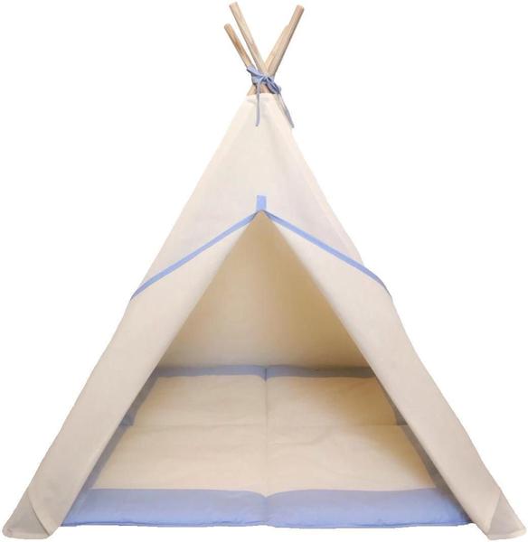 Cabana Infantil+Tapete Acolchoado Azul Claro 135X110X110Cm - Atelie Luara Imagem de Cabana Infantil+Tapete Acolchoado Azul Claro 135X110X110Cm