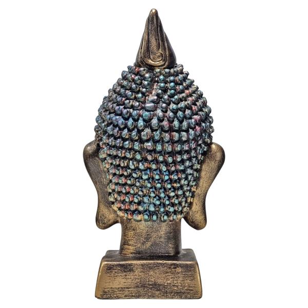 Imagem de Cabeça Busto Buda Hindu Tibetano Chakra Decorativo Ouro 28cm