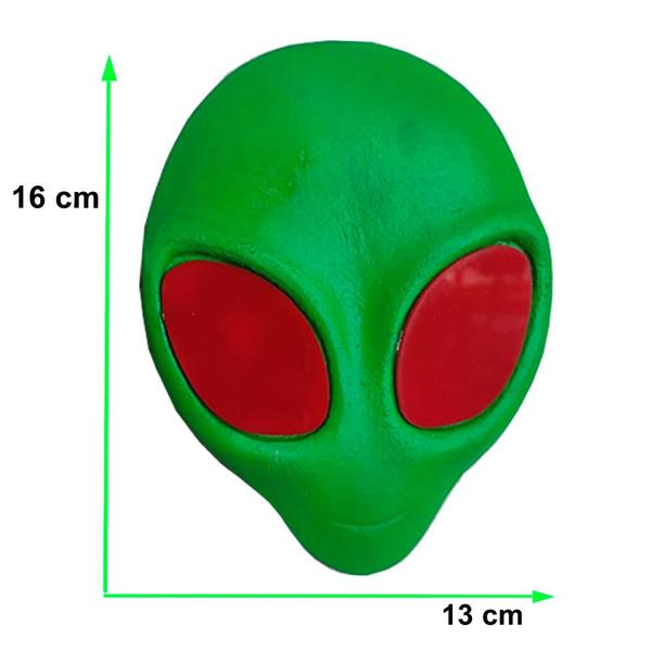 Imagem de Cabeça de ET com LEDs olhos vermelhos em alumínio fundido