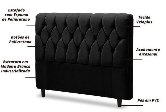 Imagem de Cabeceira 160 gabriela cor suede preto topázio decor