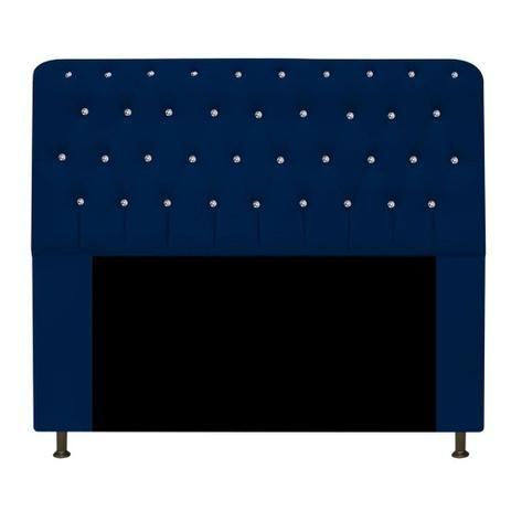 Imagem de Cabeceira 160 lady-com-strass cor suede azul marinho topázio decor