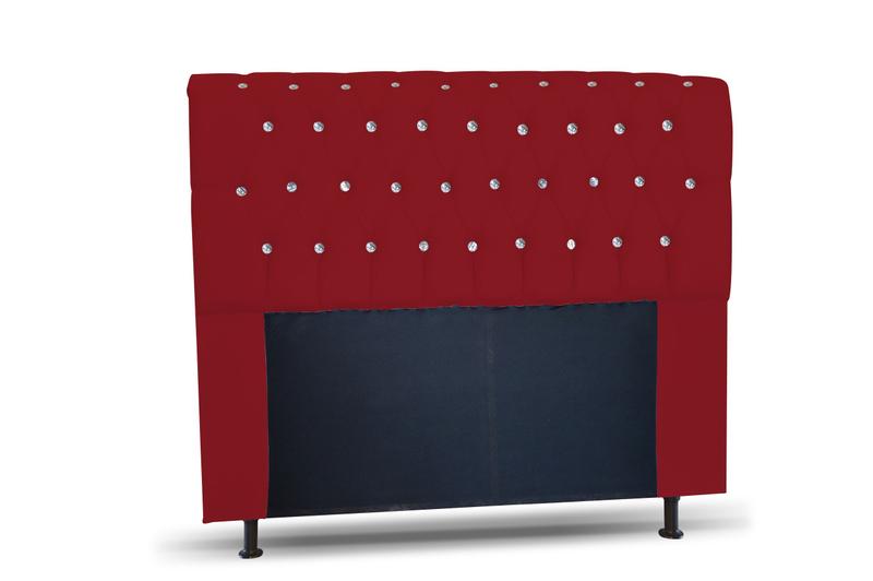 Imagem de Cabeceira 195 lady-com-strass cor suede vermelho topázio decor