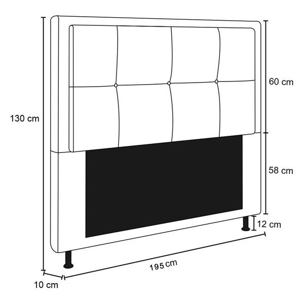 Imagem de Cabeceira Ametista Para Cama Box King 195 cm Suede Grafite - D'Rossi