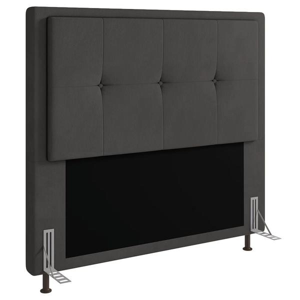 Imagem de Cabeceira Ametista Para Cama Box King 195 cm Suede Grafite - D'Rossi