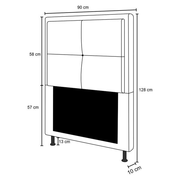 Imagem de Cabeceira Ametista Para Cama Box Solteiro 90 cm Suede - D'Rossi