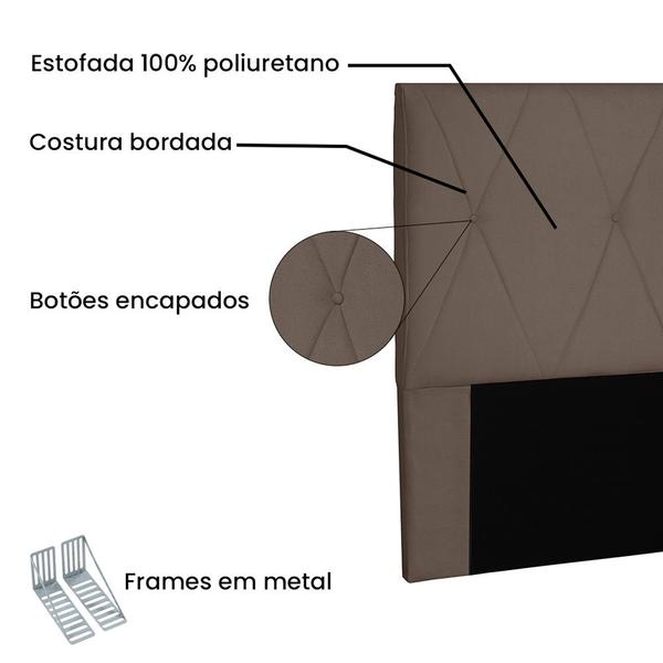 Imagem de Cabeceira Aquilla Para Cama Box King 195 cm Suede Caramelo - D'Rossi