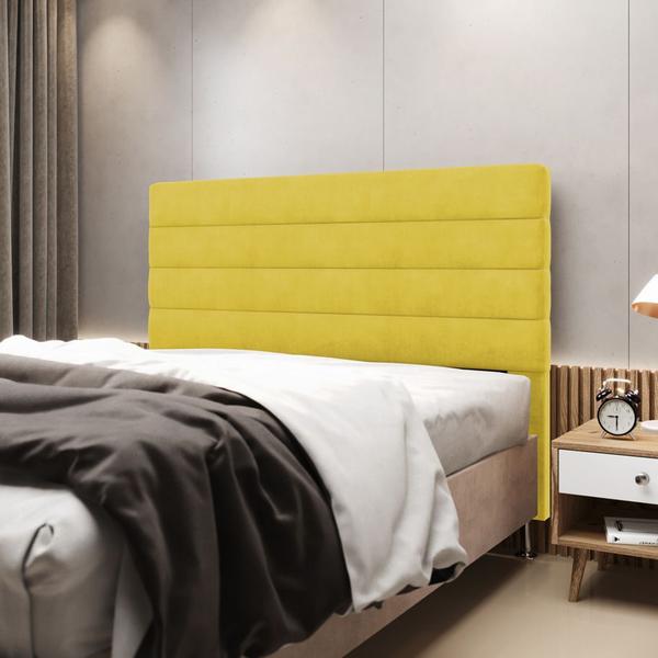 Imagem de Cabeceira Atlas 195 para Cama King Z-004 Sued Amarelo Aradecor