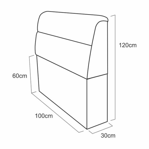 Imagem de Cabeceira Baú Imperador Solteiro 100cm Suede Bordo