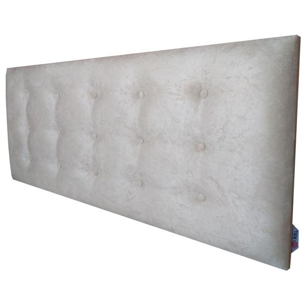 Imagem de Cabeceira Bege Botonê 15 Suede Amassado King 195 X 60 Cm