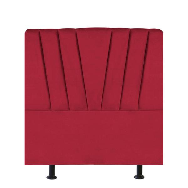 Imagem de Cabeceira Bélgica Cama Box Casal 140 cm Suede Vermelho