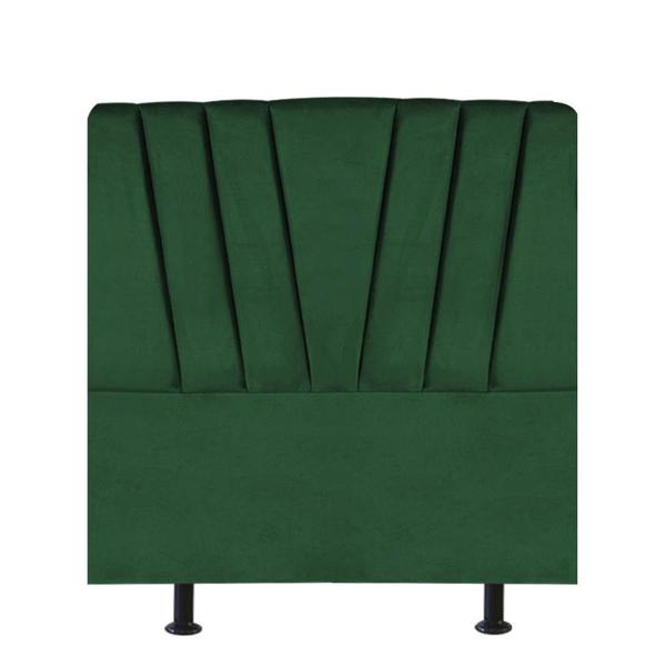 Imagem de Cabeceira Bélgica Cama Box Solteiro 90 cm Suede Verde