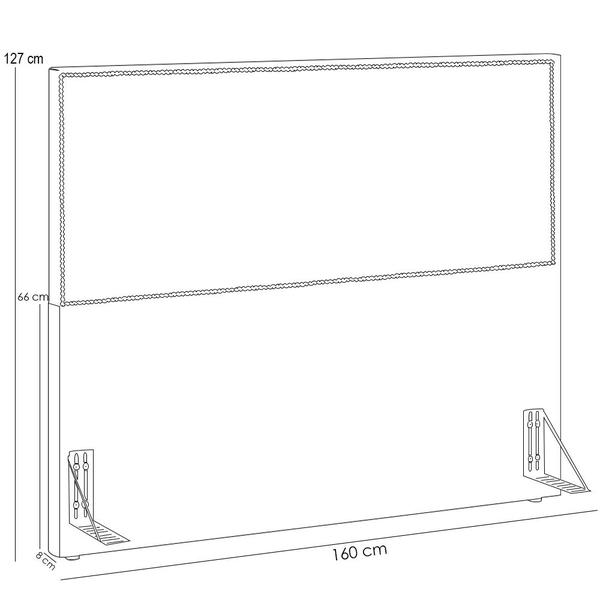 Imagem de Cabeceira Box Casal Com Tachas 160 cm Vicenza L02 Bouclê Rosê - Lyam Decor