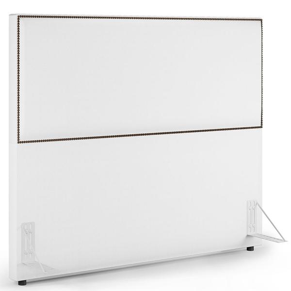 Imagem de Cabeceira Box Casal Com Tachas 160 cm Vicenza L02 Facto Branco - Lyam Decor