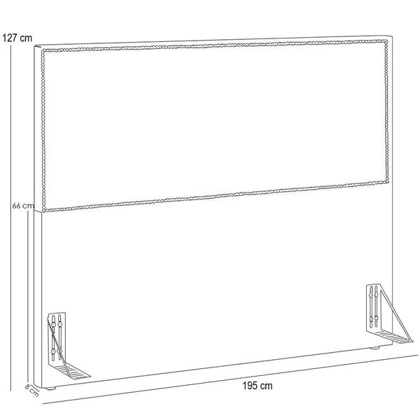 Imagem de Cabeceira Box Casal King Com Tachas 195 cm Vicenza L02 Bouclê Cru - Lyam Decor