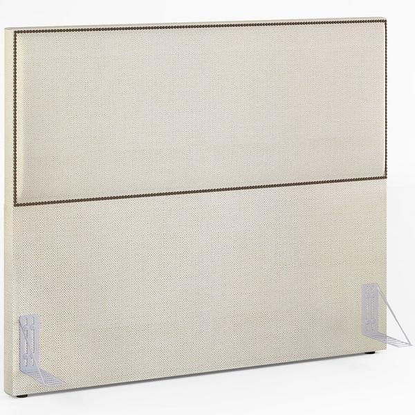 Imagem de Cabeceira Box Casal King Com Tachas 195 cm Vicenza L02 Linho Champagne - Lyam Decor