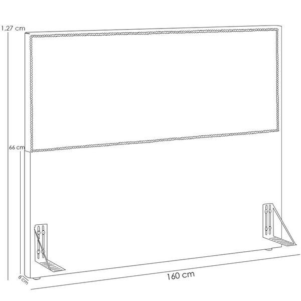 Imagem de Cabeceira Box Casal Queen Com Tachas 160 cm Vicenza L02 Facto Cinza Metalizado - Lyam Decor